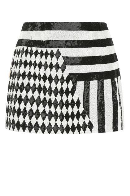 Embellished nylon blend mini skirt