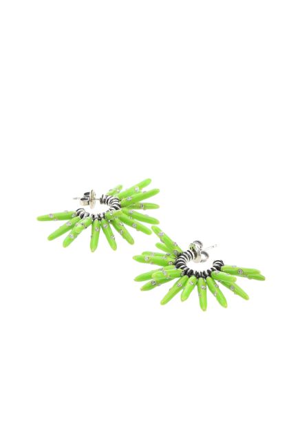 Acid green 925 silver Cone earrings