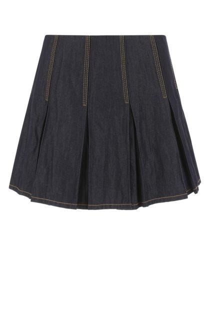 Dark blue denim mini skirt 