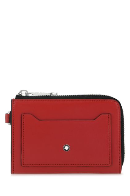 Red leather Meisterstück card holder 
