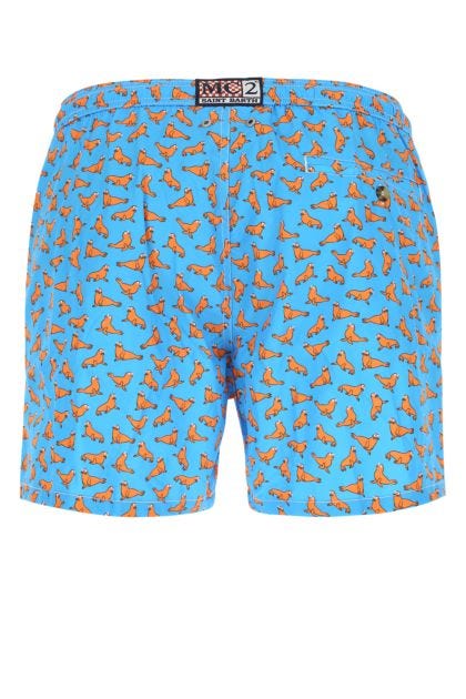 Printed polyester swimming shorts 