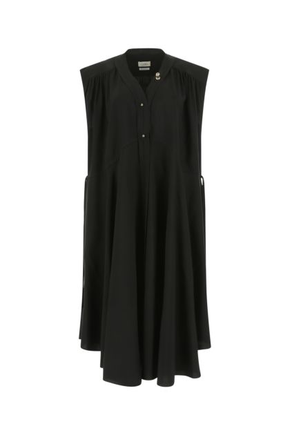 Black viscose blend oversize dress