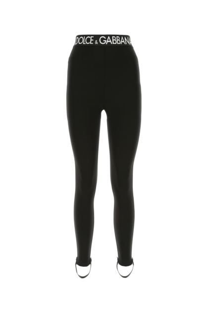 Black stretch viscose blend leggings