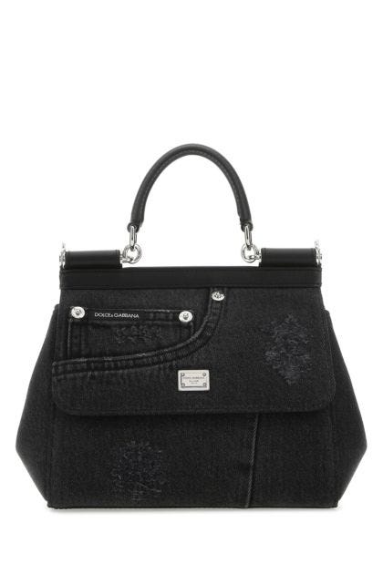 Black denim small Sicily handbag 