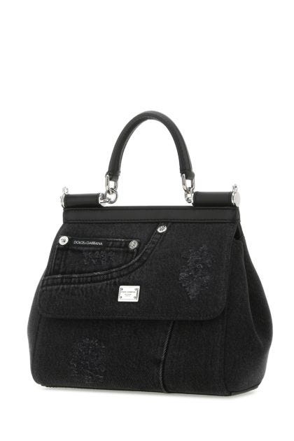 Black denim small Sicily handbag 