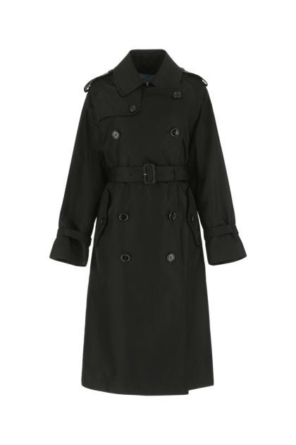 Black Re-Nylon trench coat