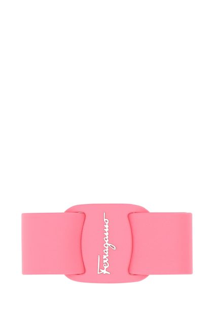 Pink leather Viva hair clip
