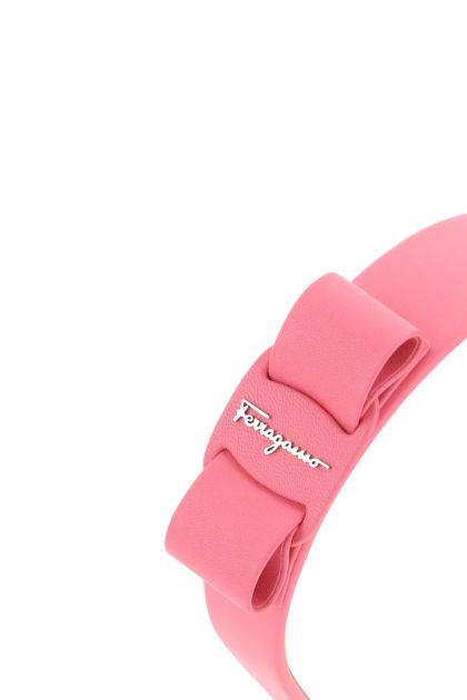 Pink leather hair band