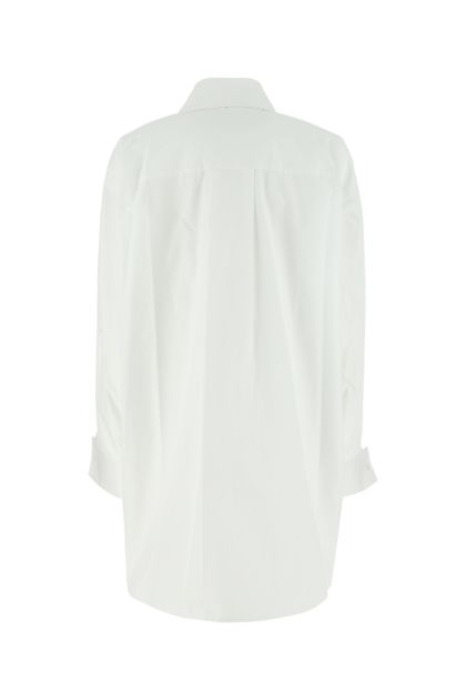 White poplin oversize shirt dress