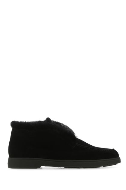 Black suede loafers