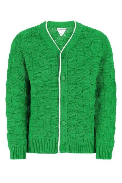 Green nylon blend cardigan