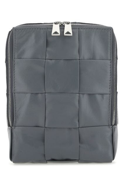 Dark grey leather mini Sling crossbody bag