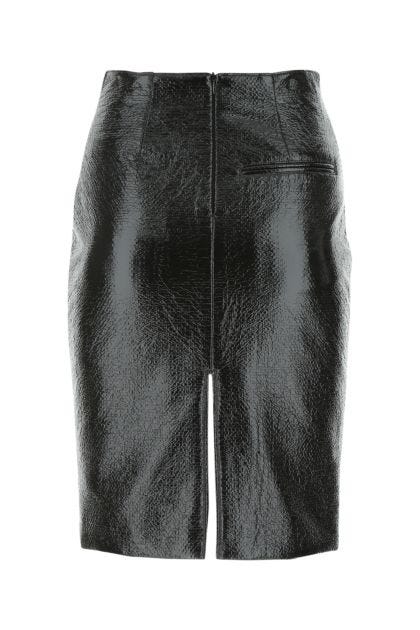 Black synthetic leather skirt