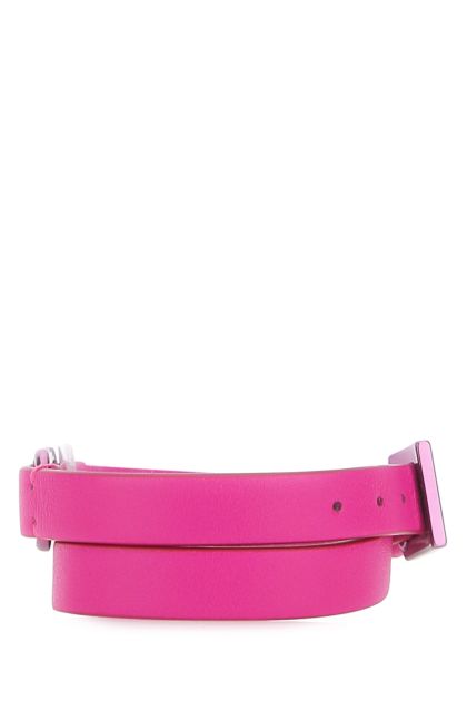 Pink PP  leather VLogo Signature bracelet 