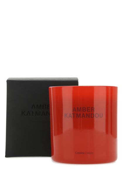 Red glass Amber Katmandou scented candle