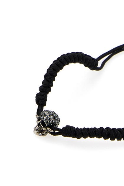 Black fabric Skull bracelet 