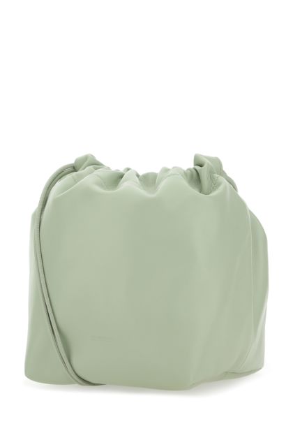 Pastel green leather bucket bag 