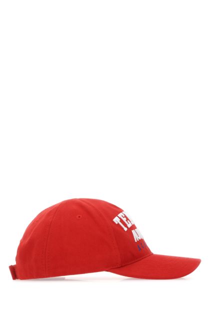 Red cotton and polyester baseball cap 