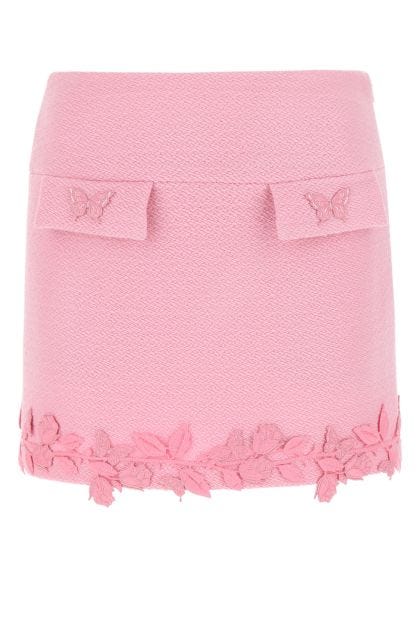 Pink wool mini skirt