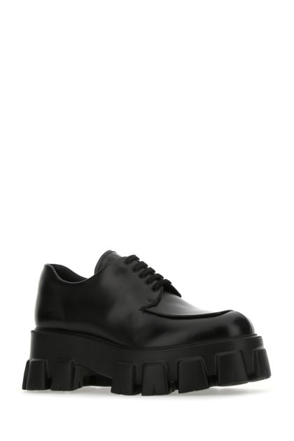 Black leather Monolith lace-up shoes 