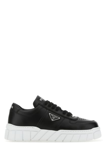 Black leather sneakers 