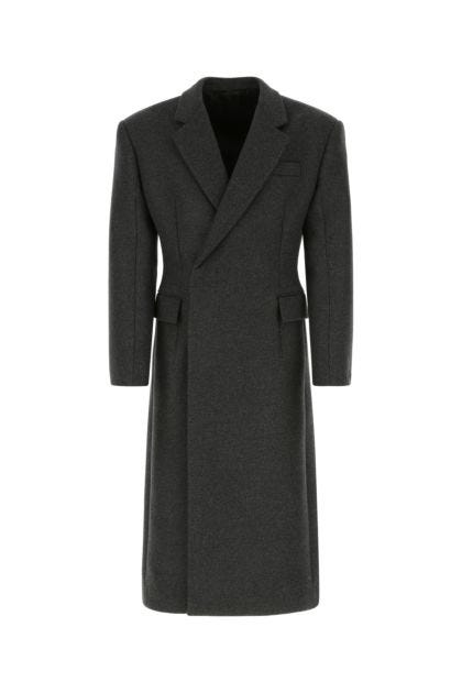 Melange dark grey wool coat