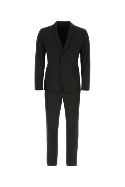 Black stretch polyester suit