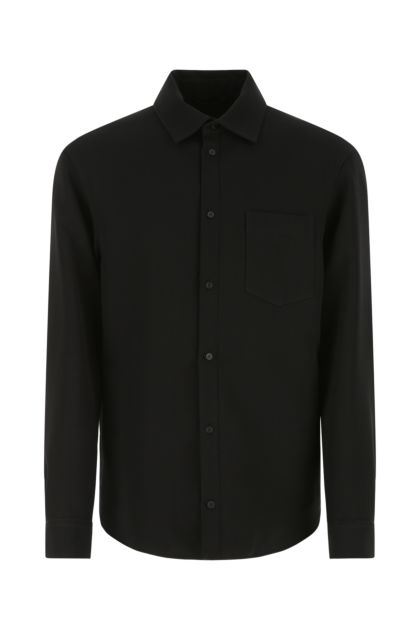 Black wool blend shirt