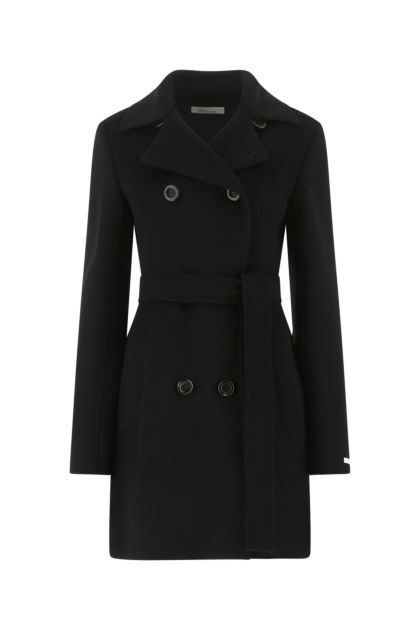 Black virgin wool blend Gong coat