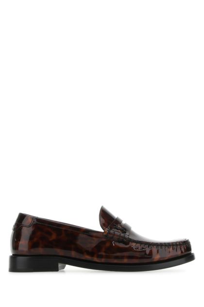 Printed leather loafers