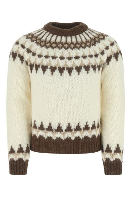 Embroidered wool blend sweater