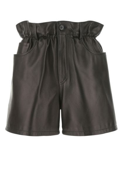 Back leather shorts