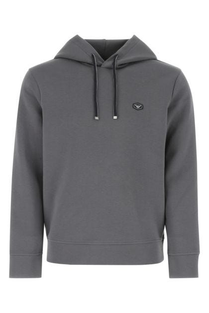 Dark grey stretch cotton blend sweatshirt