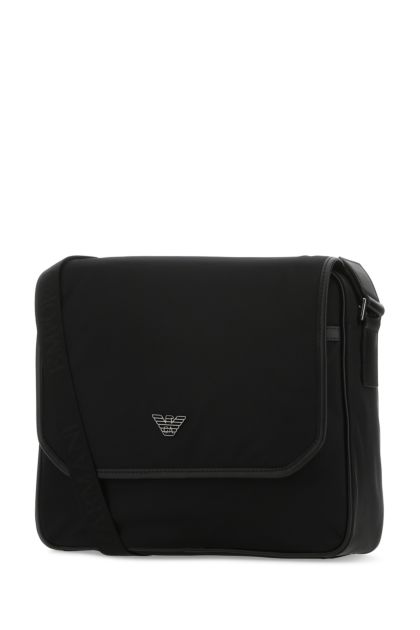Black nylon Messenger crossbody bag
