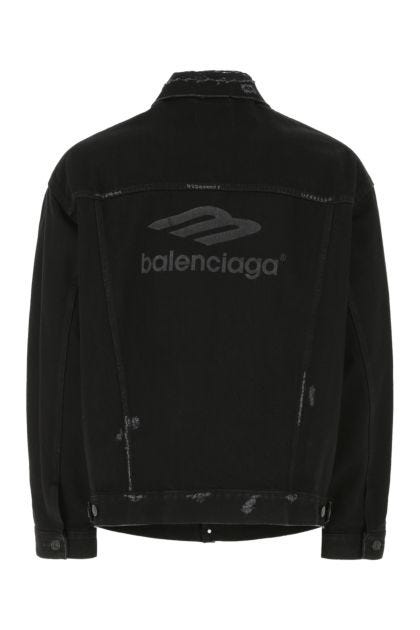 Black denim oversize 3B Sports Icon jacket