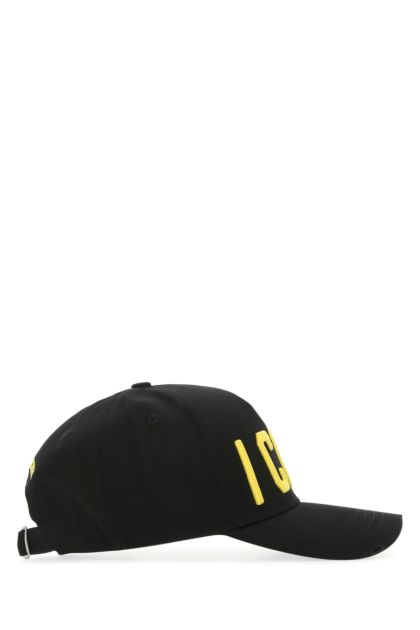 Black gabardine baseball cap