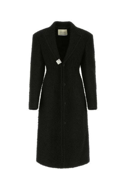 Black bouclé coat 