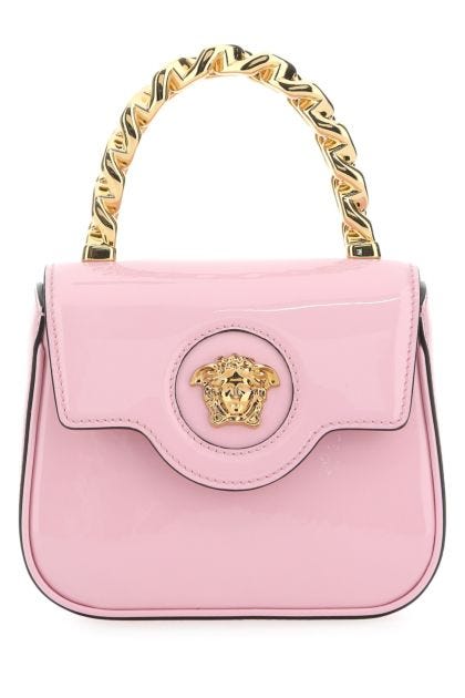 Light pink leather mini La Medusa handbag