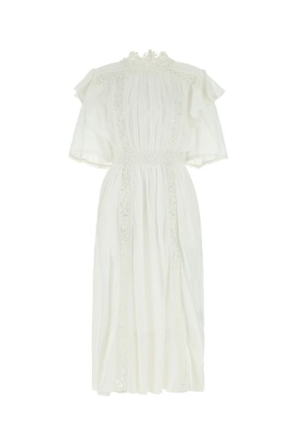 White cotton blend Galina dress
