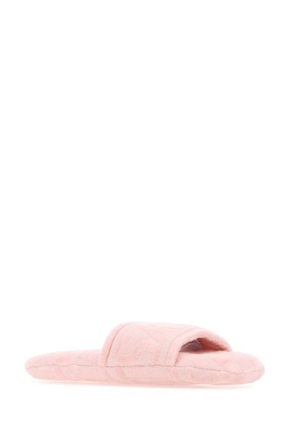Pink terry fabric slippers