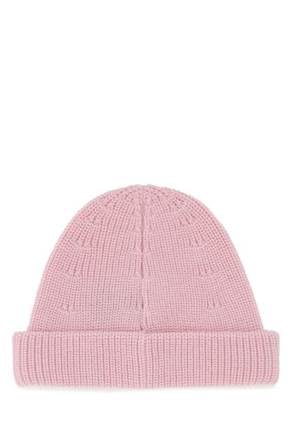 Light pink wool beanie hat