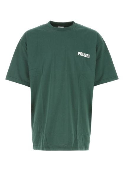 Dark green cotton oversize Polizei t-shirt