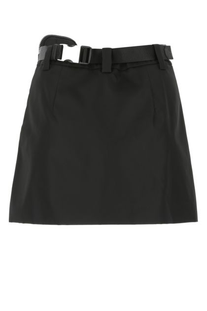 Black nylon mini skirt