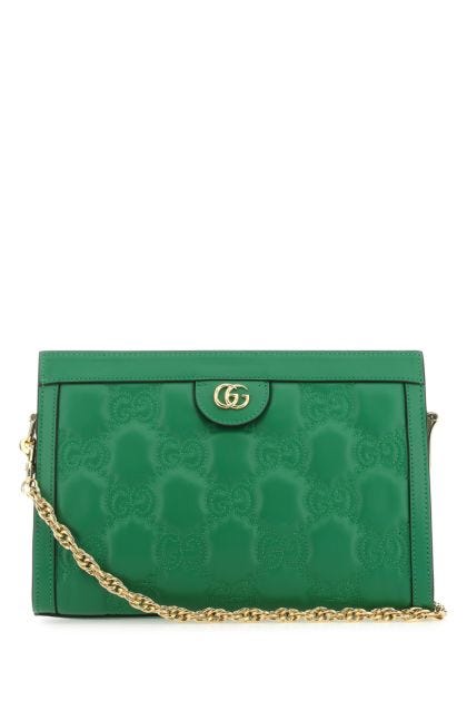 Grass green leather clutch 