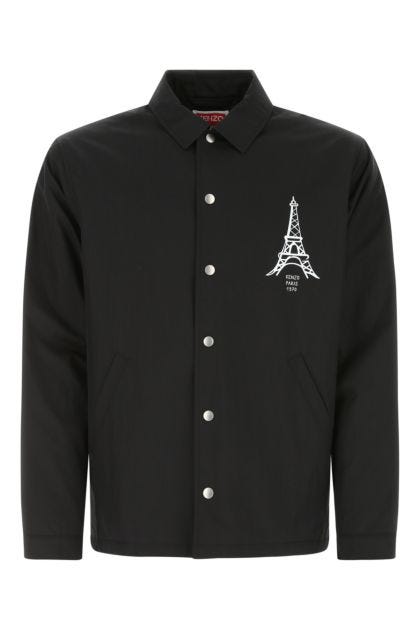 Black cotton blend jacket