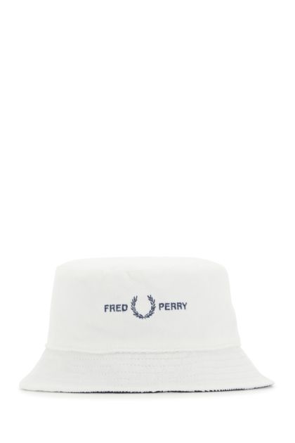 White terry fabric hat