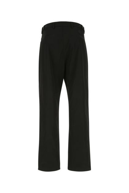 Black polyester wide-leg pant