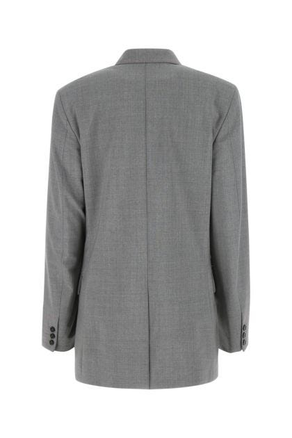 Grey stretch wool oversize blazer 