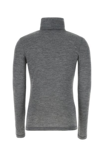 Melange grey polyester blend sweater