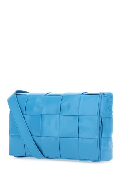 Turquoise leather Cassette crossbody bag 
